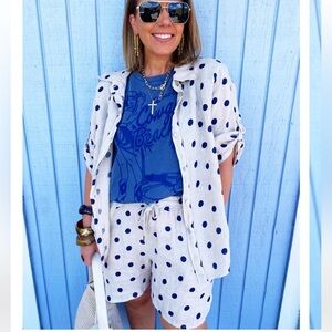 Polka Dot Shirt and Shorts Set